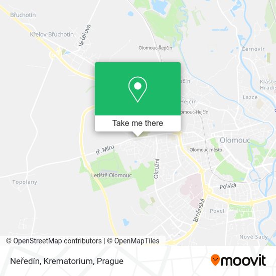 Neředín, Krematorium map