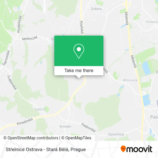 Карта Střelnice Ostrava - Stará Bělá