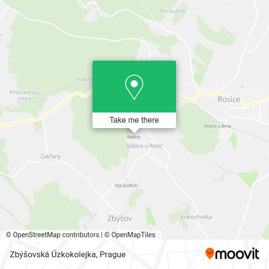 Zbýšovská Úzkokolejka map