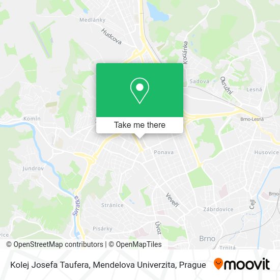 Kolej Josefa Taufera, Mendelova Univerzita map