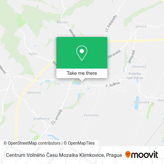 Centrum Volného Času Mozaika Klimkovice map