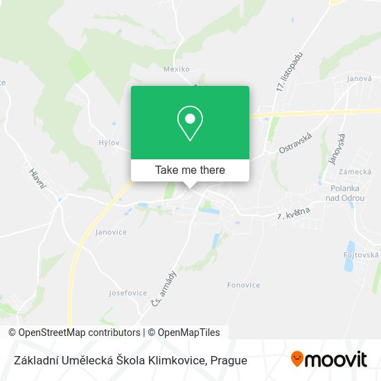 Základní Umělecká Škola Klimkovice map