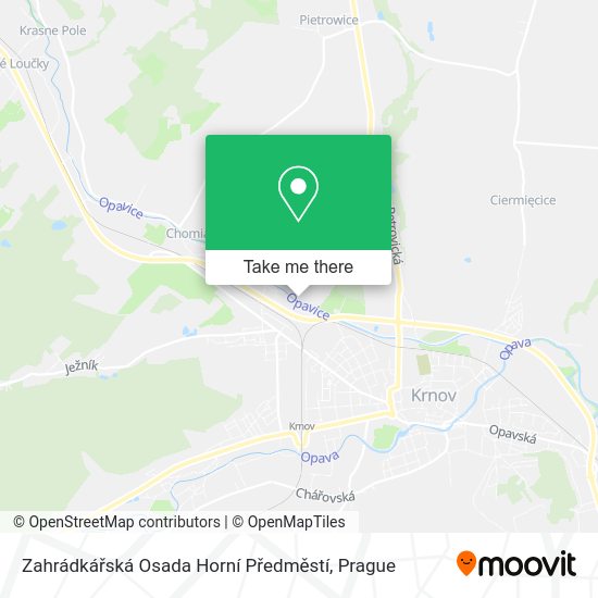 Zahrádkářská Osada Horní Předměstí map