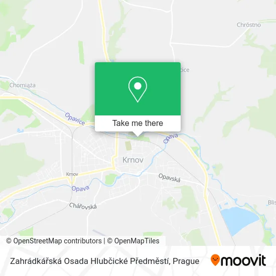 Карта Zahrádkářská Osada Hlubčické Předměstí