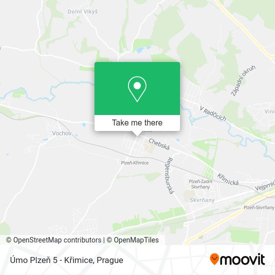 Úmo Plzeň 5 - Křimice map