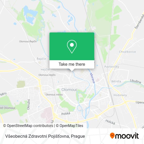 Všeobecná Zdravotní Pojišťovna map
