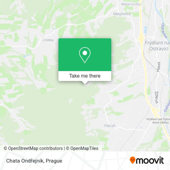 Chata Ondřejník map
