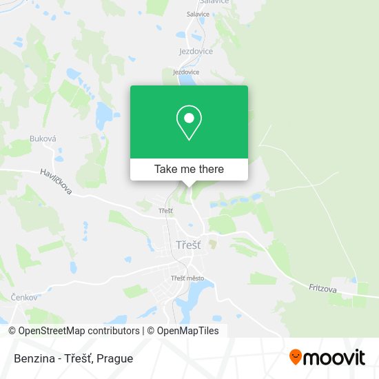 Benzina - Třešť map