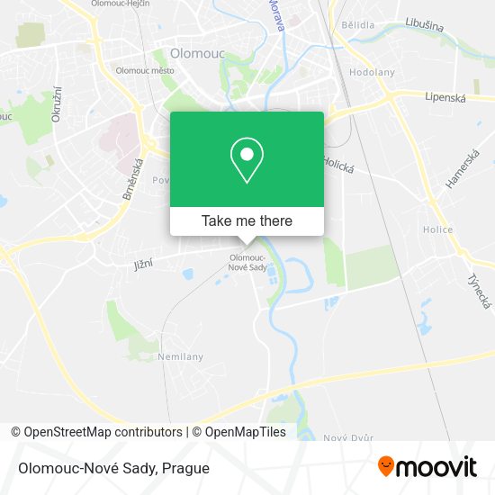 Olomouc-Nové Sady map