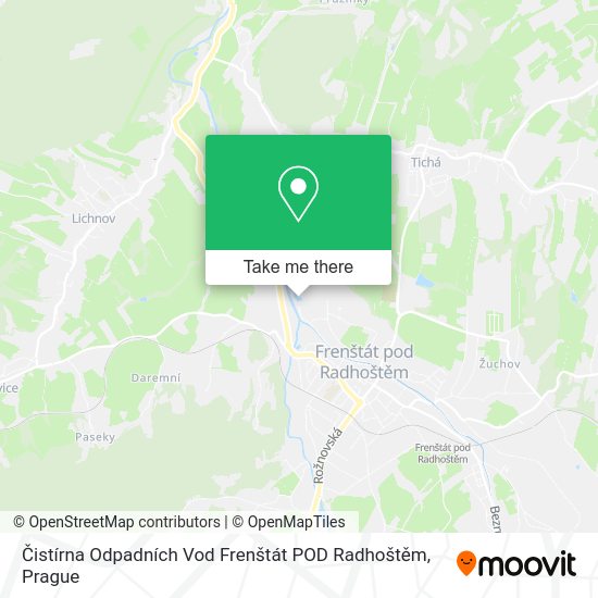 Čistírna Odpadních Vod Frenštát POD Radhoštěm map