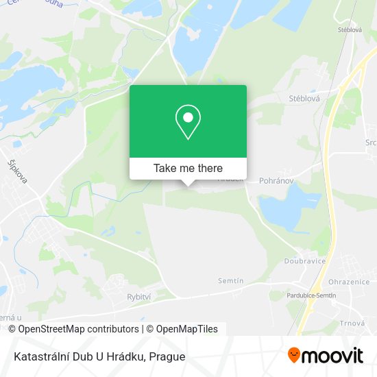 Katastrální Dub U Hrádku map