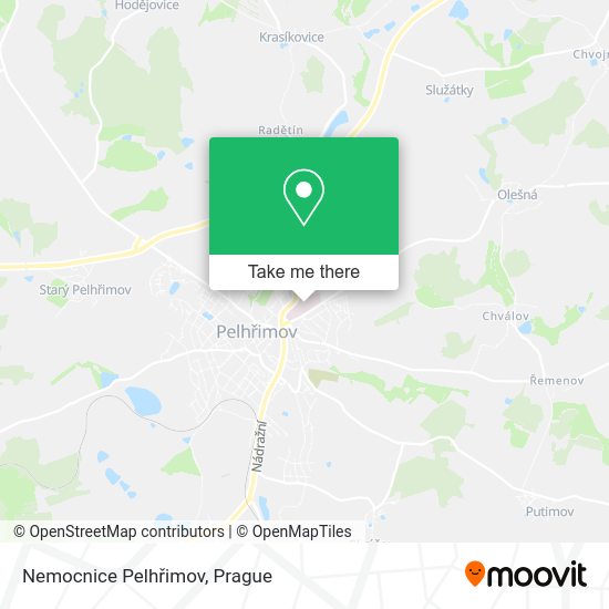 Nemocnice Pelhřimov map