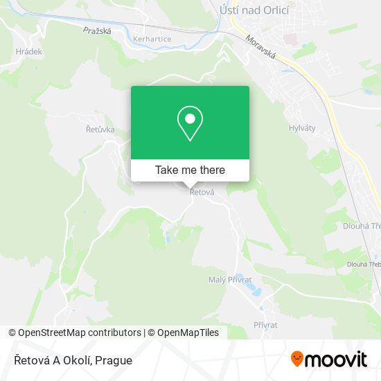 Řetová A Okolí map