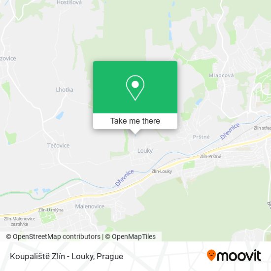 Koupaliště Zlín - Louky map