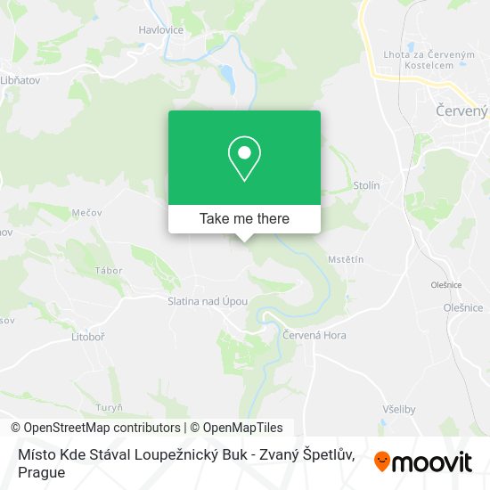 Místo Kde Stával Loupežnický Buk - Zvaný Špetlův map