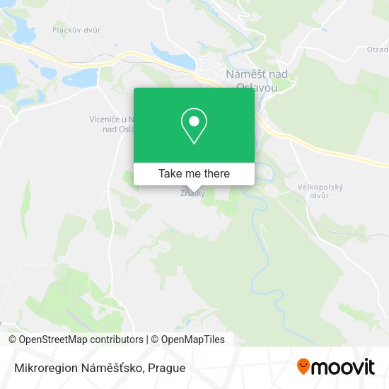 Mikroregion Náměšťsko map