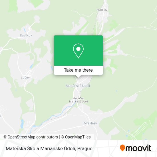 Mateřská Škola Mariánské Údolí map