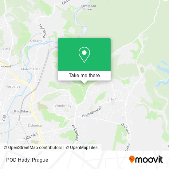 Карта POD Hády