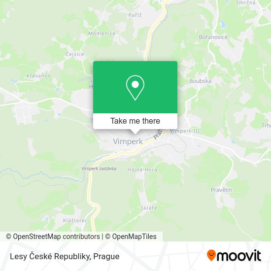Lesy České Republiky map
