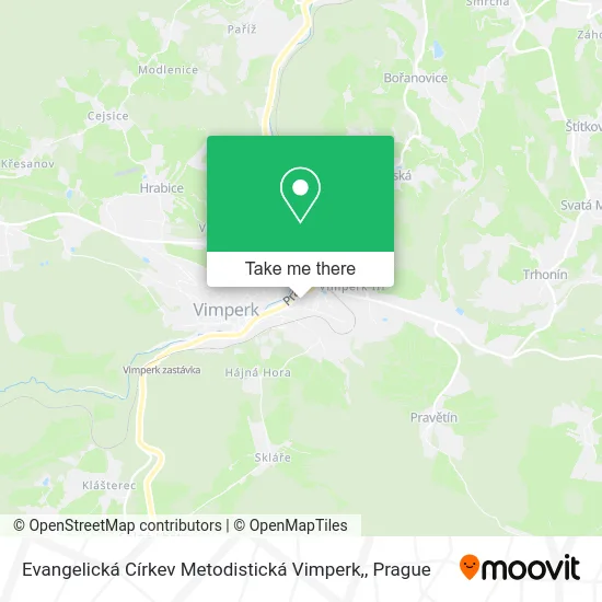 Карта Evangelická Církev Metodistická Vimperk,