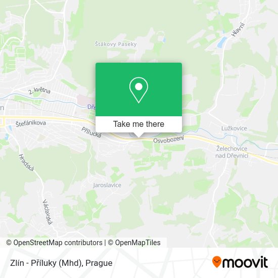 Zlín - Příluky (Mhd) map