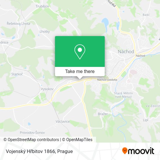 Vojenský Hřbitov 1866 map