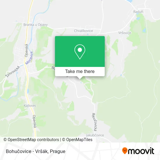 Карта Bohučovice - Vršák