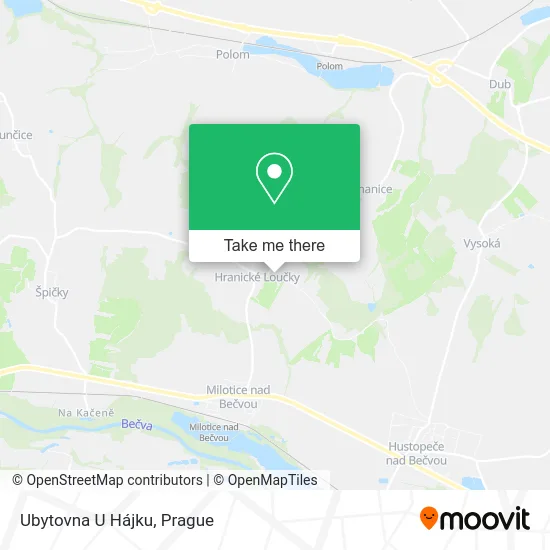 Карта Ubytovna U Hájku