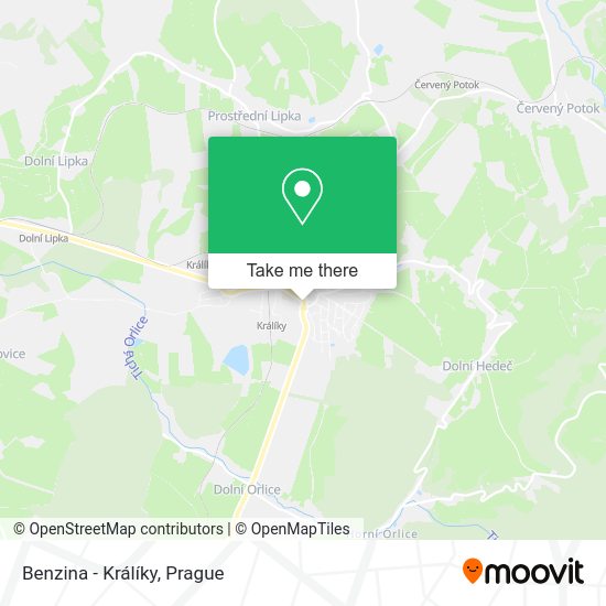 Benzina - Králíky map