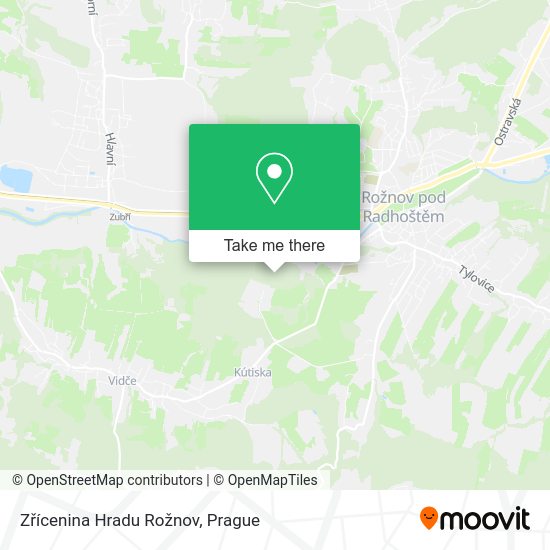 Zřícenina Hradu Rožnov map