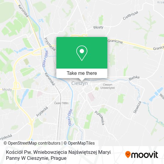 Kościół Pw. Wniebowzięcia Najświętszej Maryi Panny W Cieszynie map
