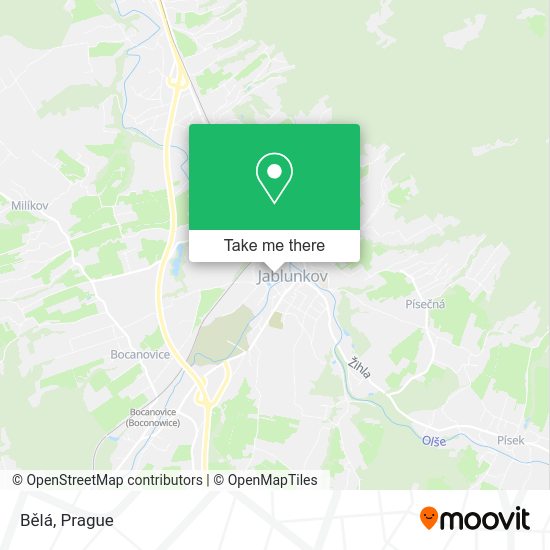 Карта Bělá