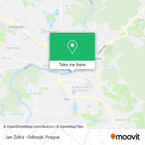 Jan Žižka - Odbojář map