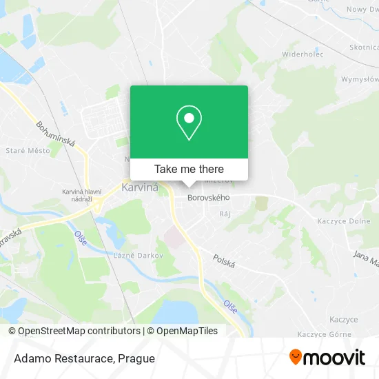Карта Adamo Restaurace