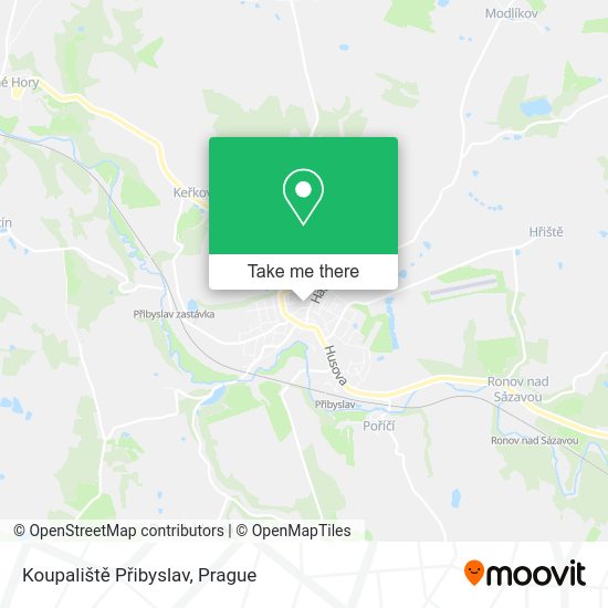 Koupaliště Přibyslav map