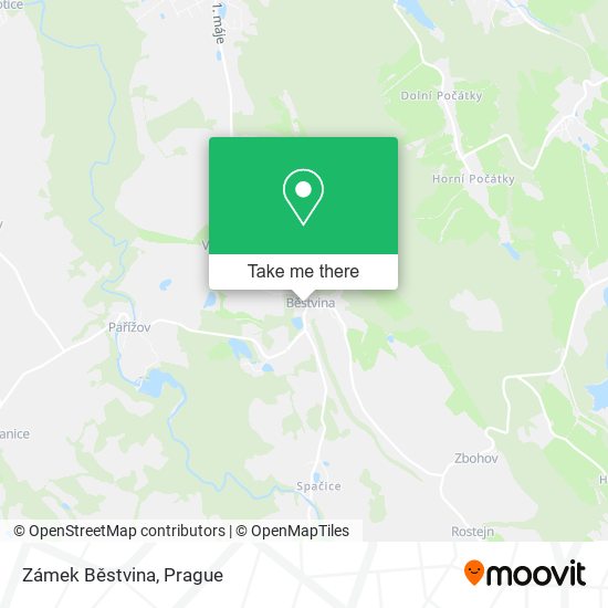 Zámek Běstvina map