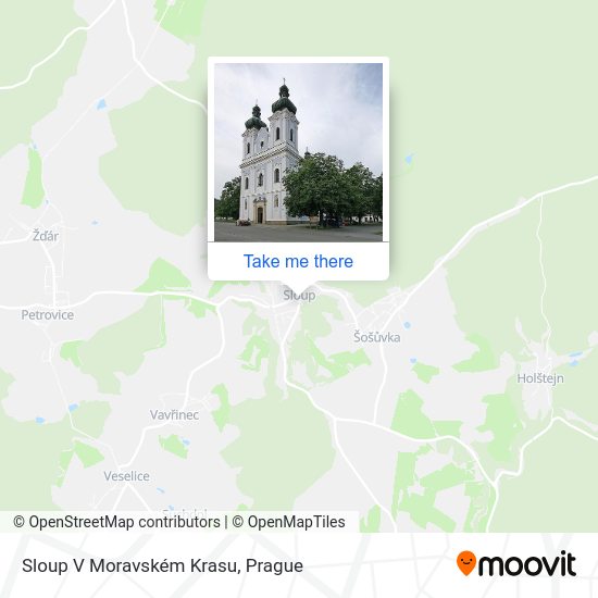 Sloup V Moravském Krasu map