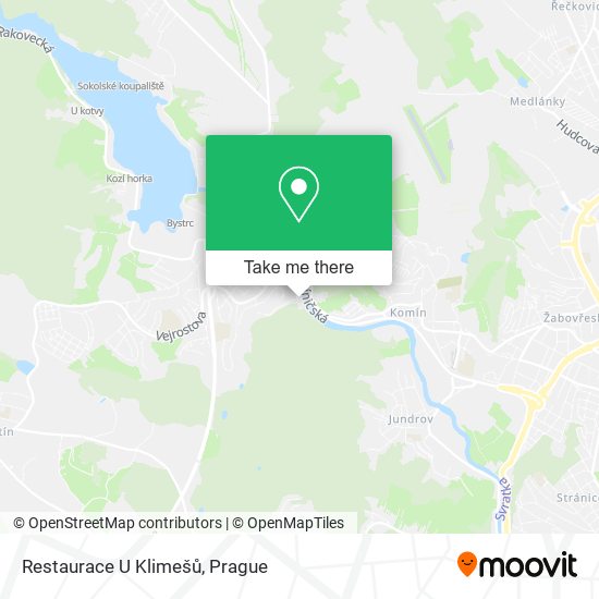 Restaurace U Klimešů map