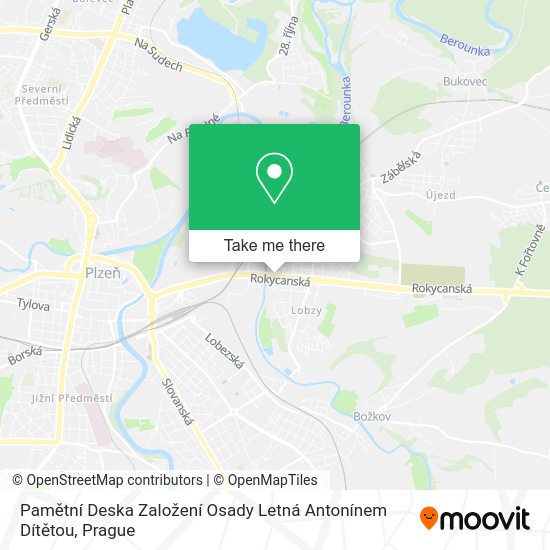Pamětní Deska Založení Osady Letná Antonínem Dítětou map