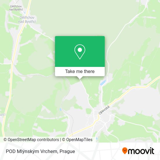 POD Mlýnským Vrchem map