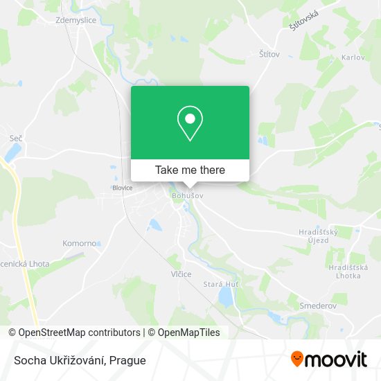 Socha Ukřižování map