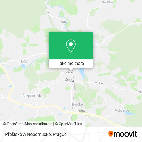 Přešicko A Nepomucko map
