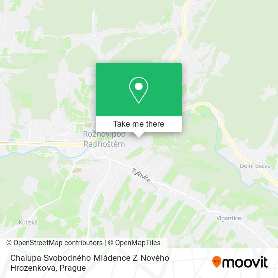 Chalupa Svobodného Mládence Z Nového Hrozenkova map