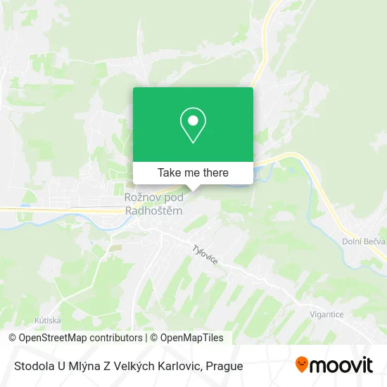 Stodola U Mlýna Z Velkých Karlovic map
