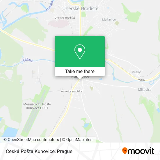 Карта Česká Pošta Kunovice