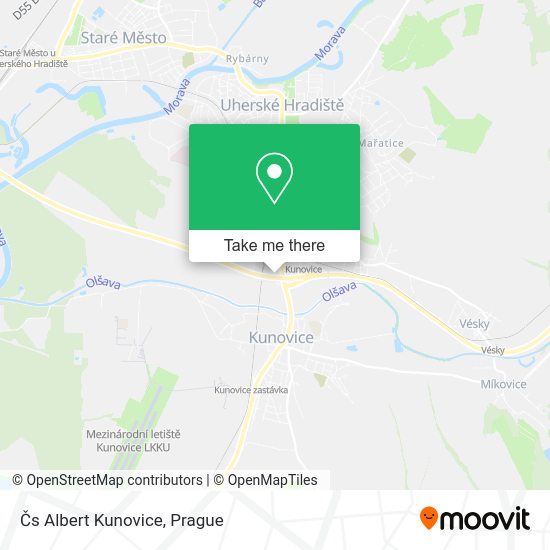 Čs Albert Kunovice map