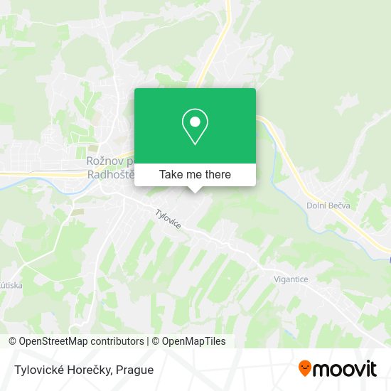 Tylovické Horečky map