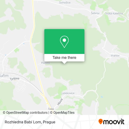 Rozhledna Babí Lom map