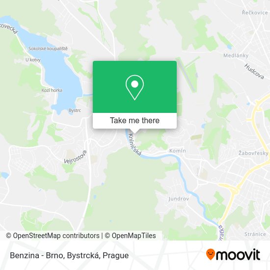 Benzina - Brno, Bystrcká map