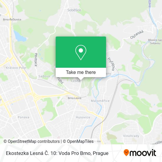 Ekostezka Lesná Č. 10: Voda Pro Brno map
